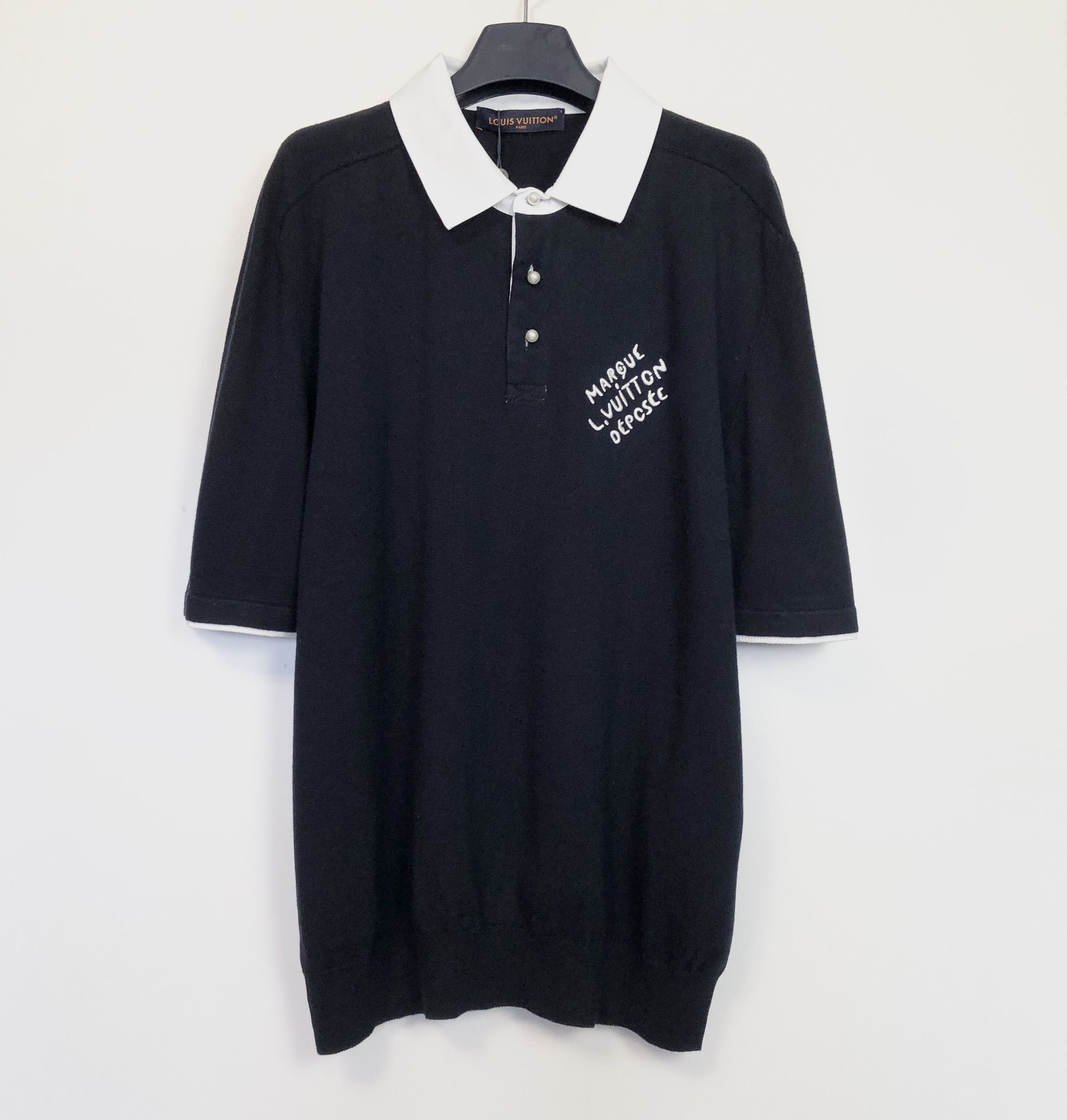 Authentic lv embroidered cotton blended short sleeved polo shirt Men s Fashion Tops Sets Tshirts Polo Shirts on Carousell