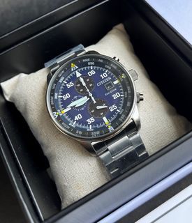 BNEW AUTHENTIC! Citizen Watch Eco-Drive CA0690-88L Aviator Chronograph Date Blue Dial Watch For Men P14,990