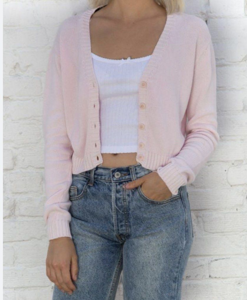 Brandy Melville Billie Baby Pink Cardigan Sweater