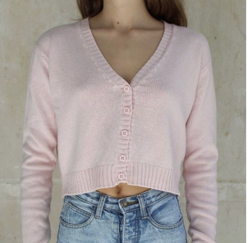 Brandy Melville Billie Baby Pink Cardigan Sweater