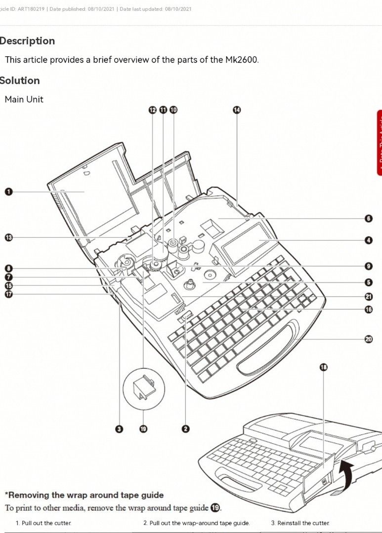 CANON [MK1100] [MK1500][MK2500][MK2600][M1 PRO1/II] CABLE ID PRINTER ...