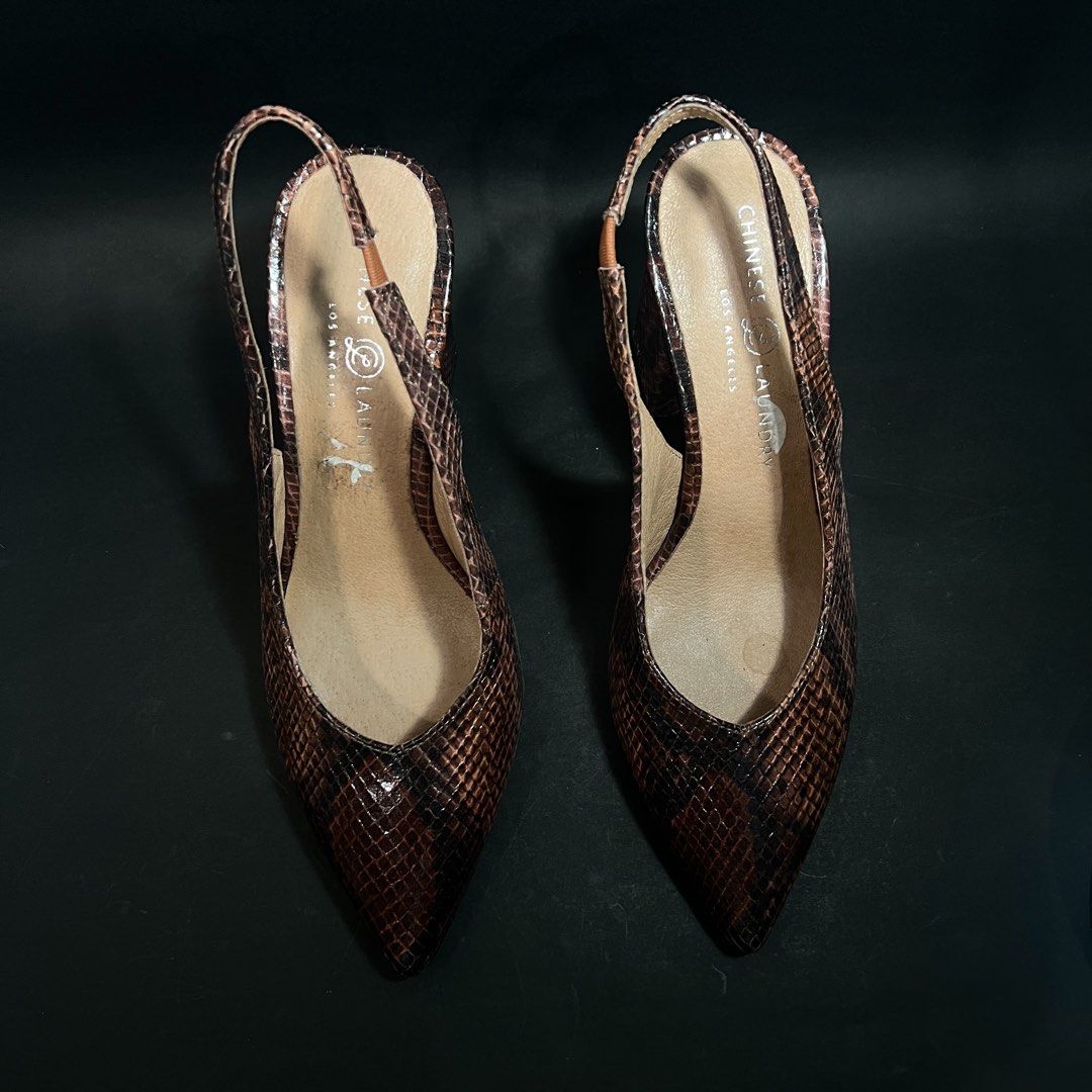 Chinese Laundry Fuax Snakeskin Heels Women s Fashion Footwear Heels on Carousell