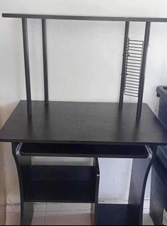 Computer table in black wood