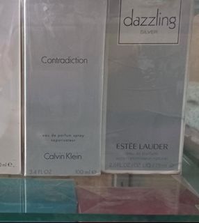 Contradiction Calvin Klein for Women EDP 100ml. Dazzling Silver Estee Lauder for Women EDP 75ml.  Rare/Discontinued Perfume.