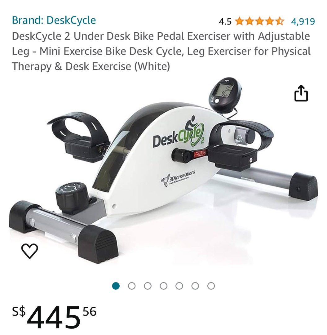 Deskcycle 2 Under Desk Bike Pedal Exercise Sports Equipment Exercise Fitness Cardio Fitness Machines on Carousell