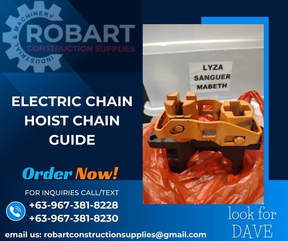 ELECTRIC CHAIN HOIST CHAIN GUIDE (Category: Construction Tools & Equipment) located in Caloocan City. Submitted by gabo. (Listing ID 1310904418, Image 1). Description: SALE❗ ❗ ❗ SALE❗ ❗ ❗ SALE❗ ❗ ❗ LOOK FOR: Dave T. Cariño 0 9 6 7 3 8 1 8 2 2 8 / 0 9 6 7 3 8 1 8 2 3 0 7 7 4 6-6 1 4 8 / 7 0 0 2- 2 8 7 2 / 8 6 3 6-3 0 0 5 𝑹𝑶𝑩𝑨𝑹𝑻 𝑪𝑶𝑵𝑺𝑻𝑹𝑼𝑪𝑻𝑰𝑶𝑵 𝑺𝑼𝑷𝑷𝑳𝑰𝑬𝑺 📍S&L BUILDING, 1ST & 2ND FLOOR, 1405 YUSECO ST, STA CRUZ, MANILA SEND US