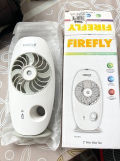 Firefly mini portable fan with mist rechargeable