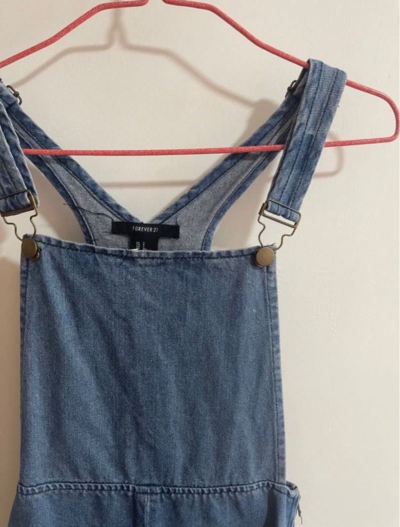 Denim skirt overalls forever 21 clearance