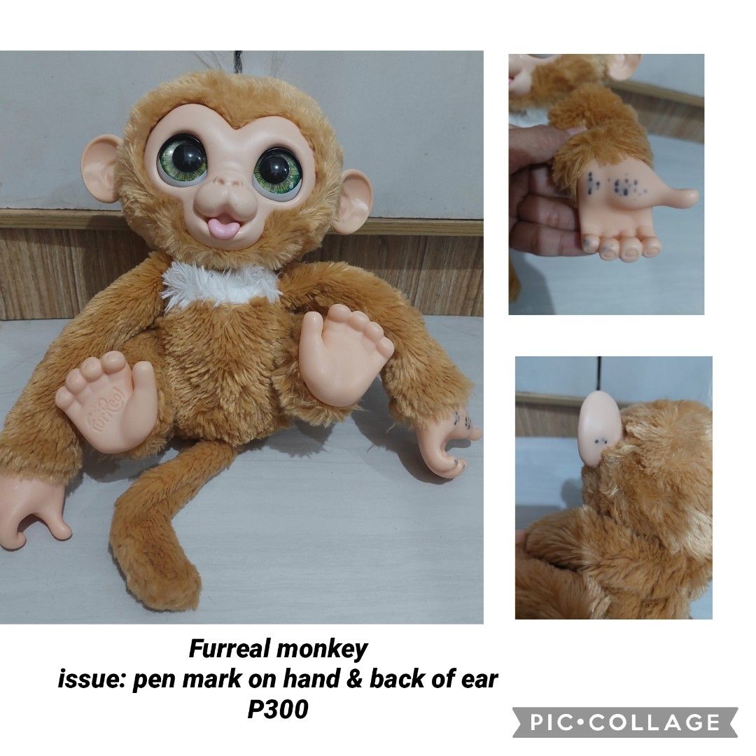 Furreal monkey (Category: Plushies & Soft Toys) located in Mandaluyong City. Submitted by myprecious1117 (Listing ID 1310950374, Image 1). Description: preloved furreal monkey issue: penmark on hands.