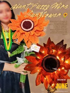 Giant Fuzzy Wire Sunflower Flower