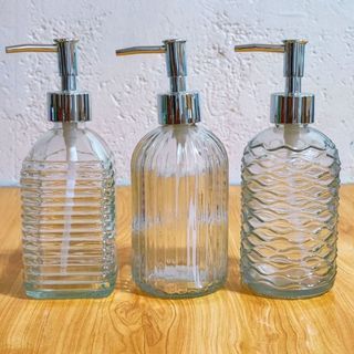 Glass Dispenser: Soap, Lotion, Shampoo, etc