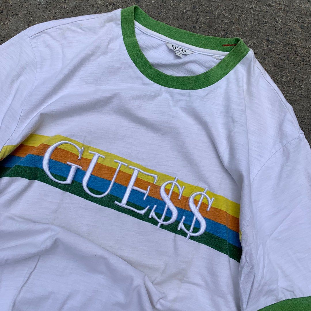Guess x A$ap Rocky Tee (Category: Tshirts & Polo Shirts ) located in Manila. Submitted by fromtheflea (Listing ID 1310892399, Image 2). Description: guess x a$ap rocky tee excellent condition; large on tag but fits xl dimensions: 23.5x31 Php 3,500 easy keep if not sold.
