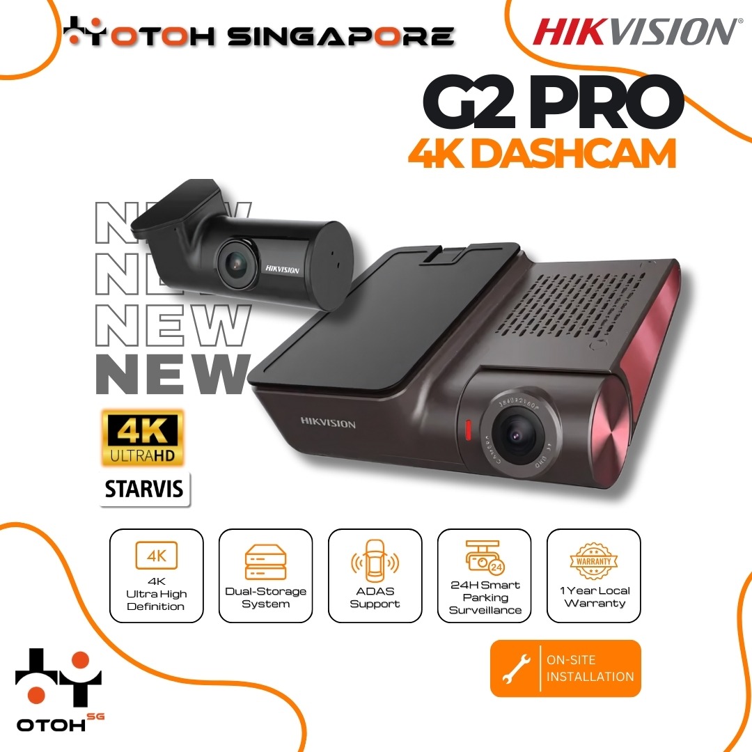 HikVision G2Pro with Motion Detection 4K Dashcam (Front Rear