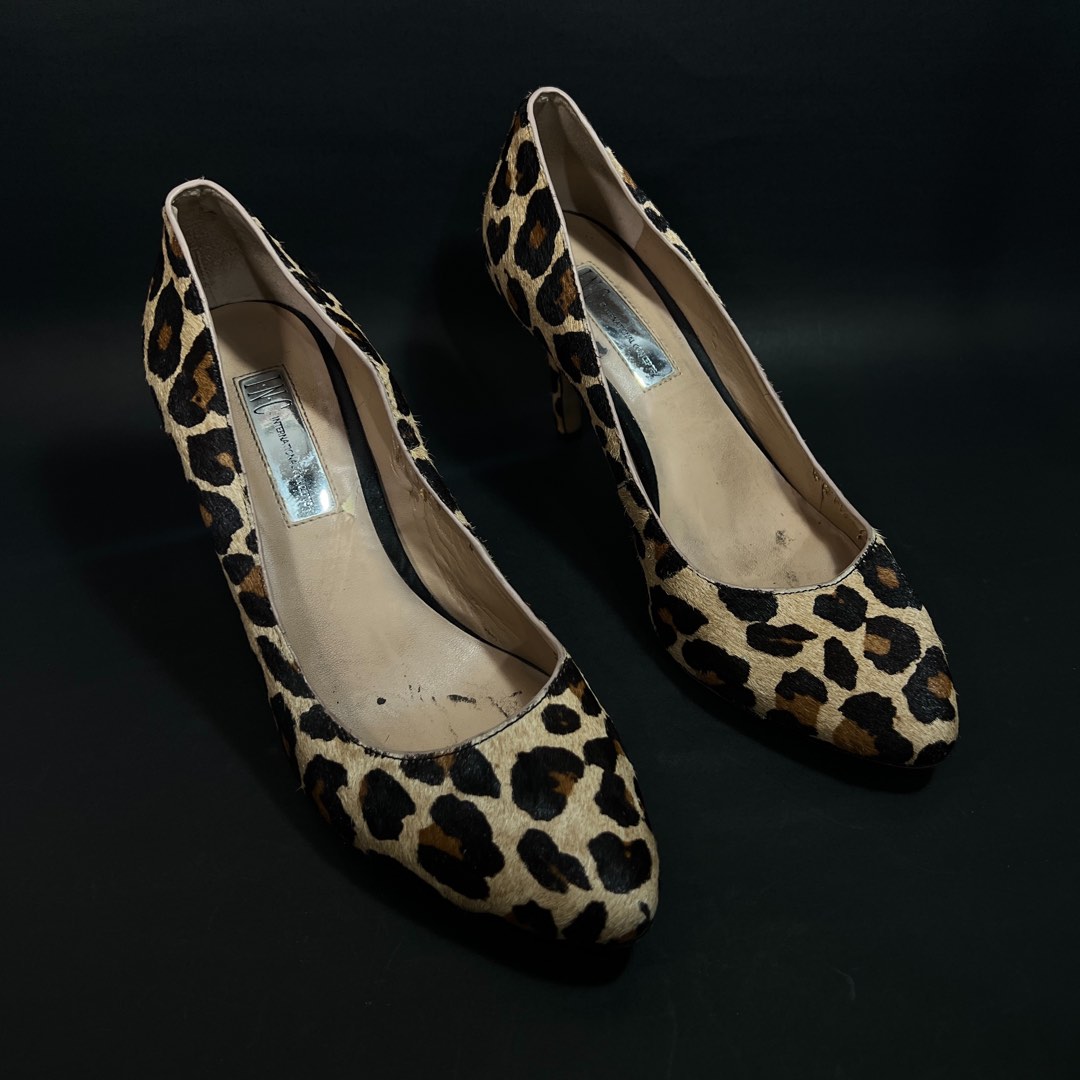 I.N.C International Concepts Brown Fur Leopard Print Heel Women s Fashion Footwear Heels on Carousell