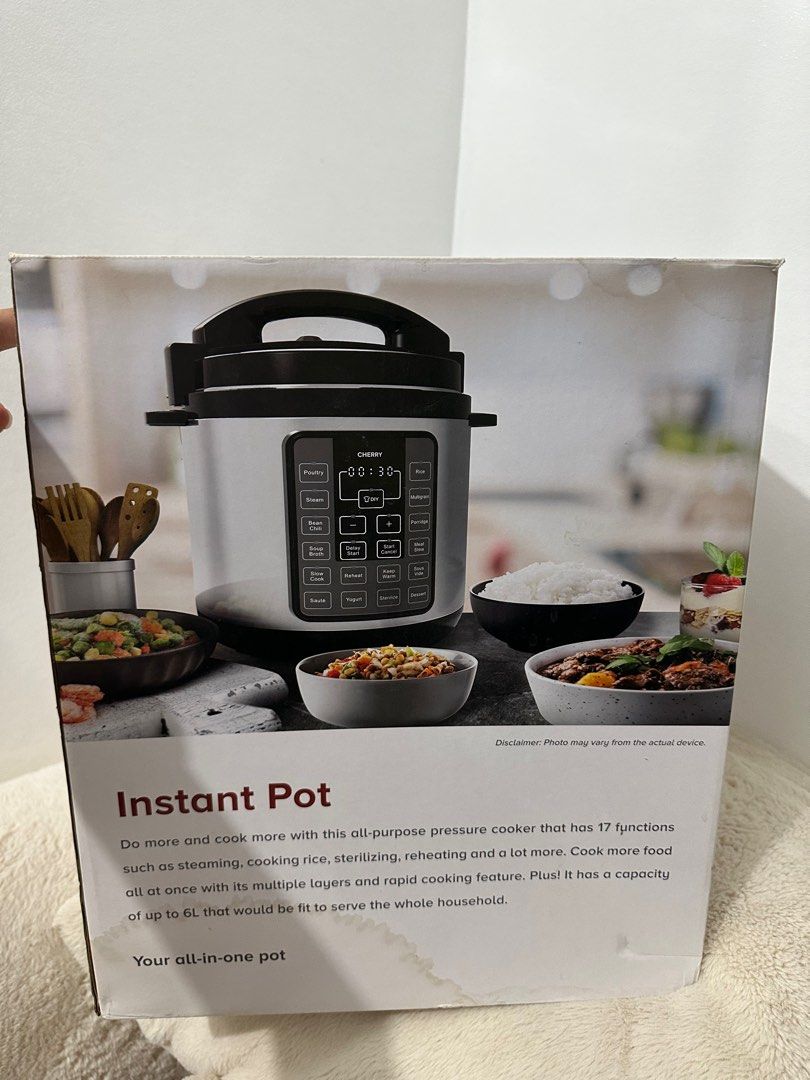 Instant pot (Category: Other Kitchen Appliances) located in Makati City. Submitted by newandaffordableappliances (Listing ID 1310977837, Image 2). Description: All my items are new and selead Cheaper than mall price. Dm for actual pic and videos Please follow my Facebook page : New and affordable appliances by cai .