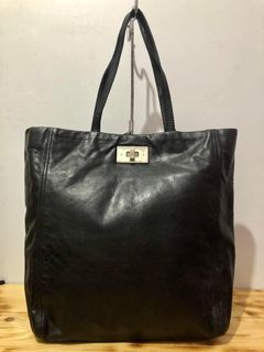 KATE SPADE black leather tote bag