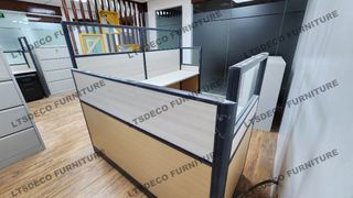 LAMINATED L-SHAPE WORKSTATION | OFFICE PARTITION | OFFICE FURNITURE