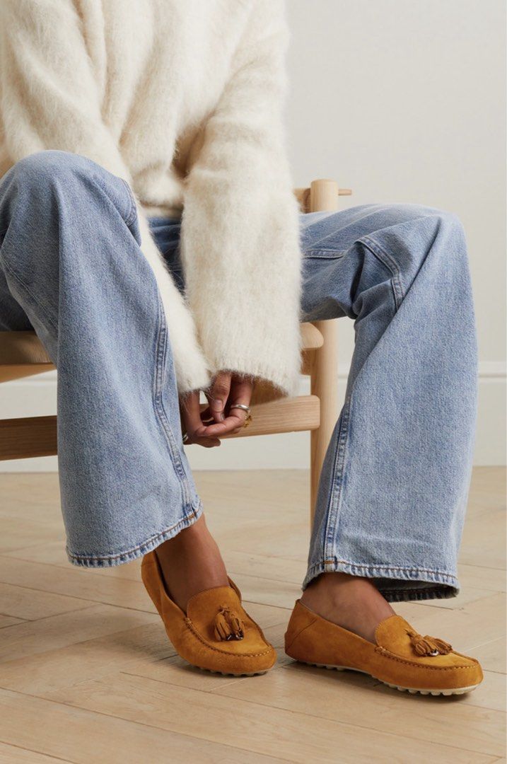Loro Piana Tasseled Suede Collapsible Heel Loafer Women s Fashion Footwear Loafers on Carousell