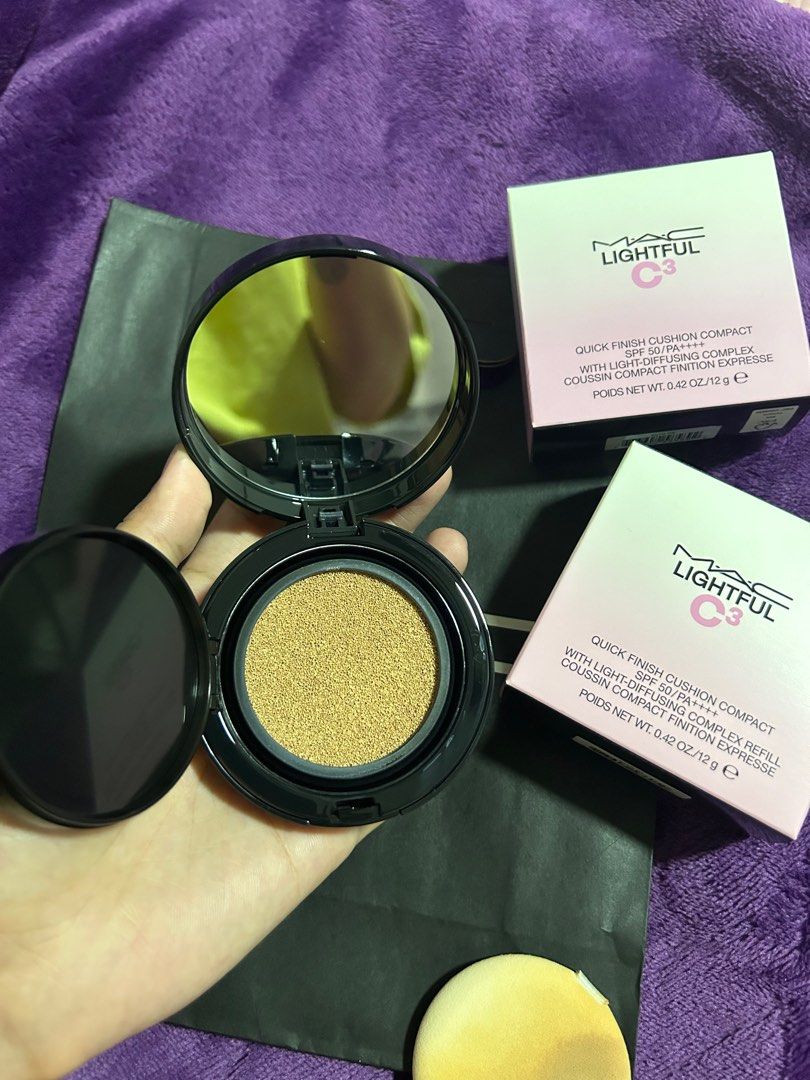 MAC Lightful c3 Cushion (Category: Makeup) located in Angeles City. Submitted by jjdww (Listing ID 1310934142, Image 1). Description: USED TWICE ONLY dahil di ko talaga bet ang cushion🤞 (gift and purchased at MAC SM Clark) *THE REFILL IS NOT YET OPEN See the price nalang 🤑.