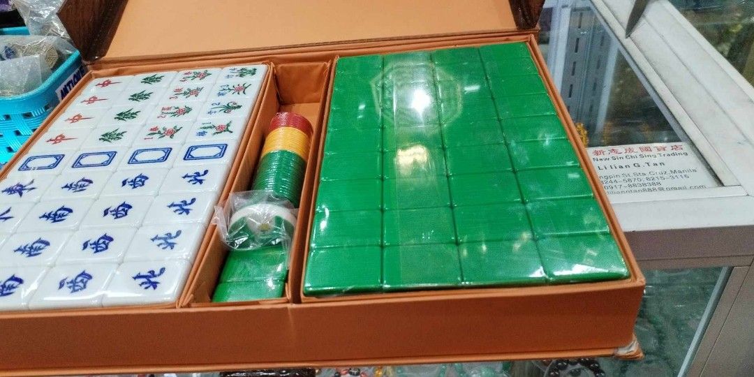 Mahjong table mahjong set (Category: Other Home Furniture) located in San Juan City. Submitted by eliseeemoreno (Listing ID 1310964493, Image 1). Description: wooden mahjong table available folding sets mahjong set available 35mm standard size i'mported materials hi quality plastic made pm me for fast transaction order now deliver later pm me for details g cash payment accepted upon delivery 💯 brand new stock 09569704379.