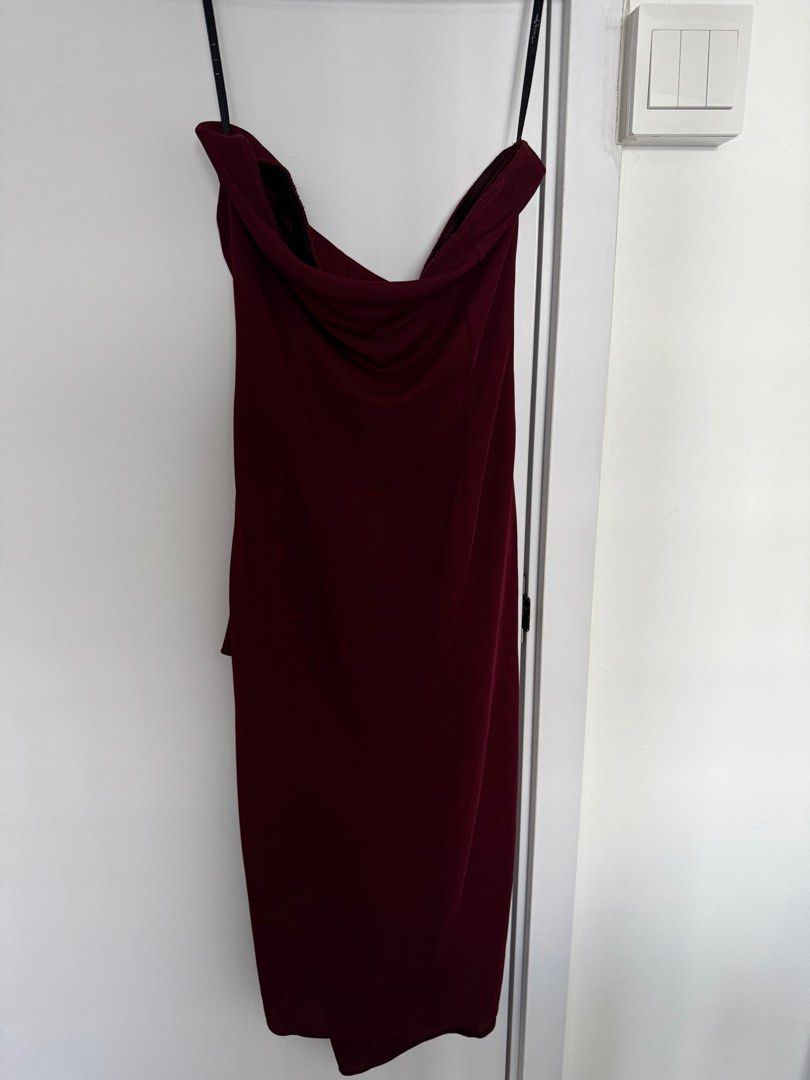 Maroon tube dress sale
