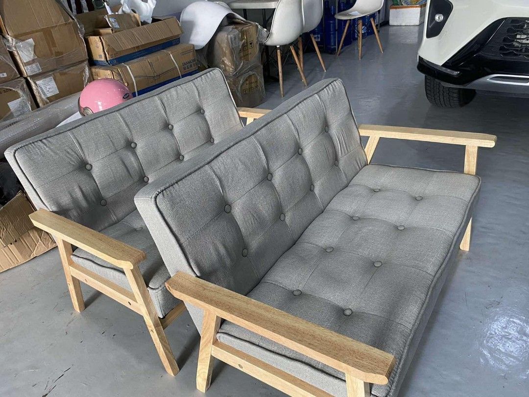 MINIMALIST GRAY SOFA SINGLE & DOUBLE (Category: Sofas) located in Makati City. Submitted by gineth24 (Listing ID 1310879996, Image 2). Description: Brand New Single Seater- 4,000 Double Seater - 5,900 +Sf, may vary per location Pm for faster transaction.