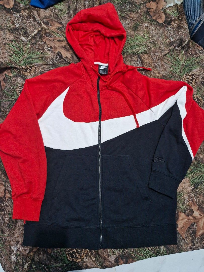 Nike big swoosh tricolor hoodie Men s Fashion Coats Jackets and Outerwear on Carousell
