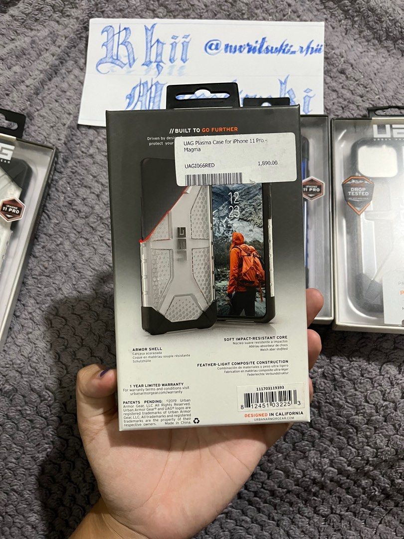 Original Urban Armor Gear Case Plasma Series for iPhone 11 Pro (Category: Other Gadgets) located in Rizal. Submitted by moritsuki_rhii (Listing ID 1310934452, Image 3). Description: For Sale Original Urban Armor Gear Case Plasma Series for iPhone 11 Pro ₱1,000 each‼️‼️‼️ Original price: ₱1,890 Available colors: ✅Ash ✅Cobalt ✅Magma ✅Ice 📍Taytay, Rizal .