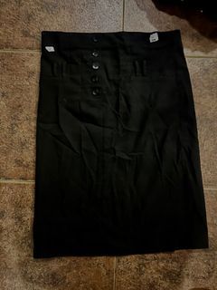 (Premium) Cleveland New York Street Black Pencil Skirt with w/ Belt Loops