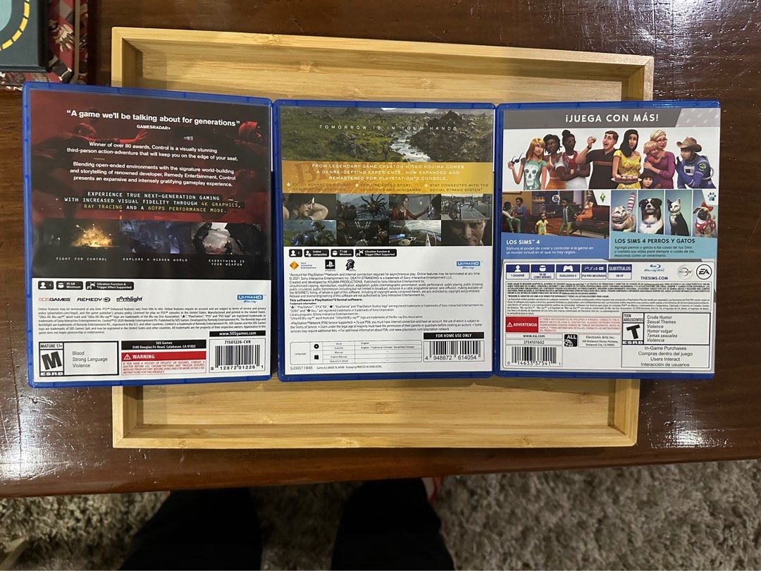 PS5 Games: Control, Death Stranding, Sims 4 (Category: PlayStation) located in San Juan City. Submitted by pepper92 (Listing ID 1310970604, Image 2). Description: -get all 3 games for only P2,000 -barely used, good condition.