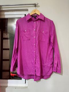 Ralph Lauren linen button down top  m