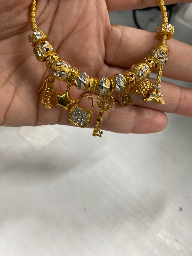 Rantai Tangan Emas 916 Habib Jewels Gold Pandora Charm Bracelet