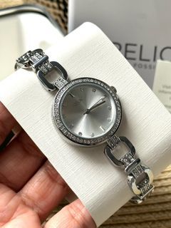 🇺🇸✈️Relic by Fossil US Leah Silver-tone w/mineral crystal Stainless Steel Case Women’s Watch! Arrived from US!