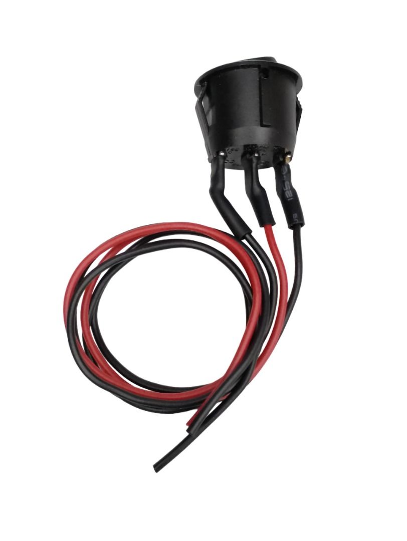 ROCKER SWITCH with WIRE, ROUND BLACK 20mm KCD1-2 3-PIN (NC-COM-NO) ON ...