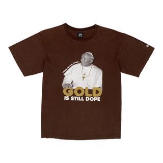 STUSSY SS05 POPE "GOLD IS STILL DOPE" TEE (MEDIUM)