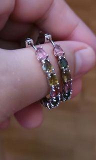 TOURMALINE LOOP EARRING AUTHENTIC STONE