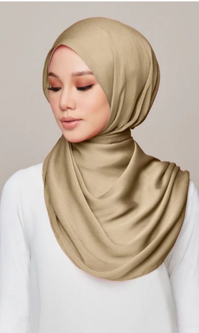 Tudungpeople Sofya Textured satin Bawal, Women's Fashion, Muslimah