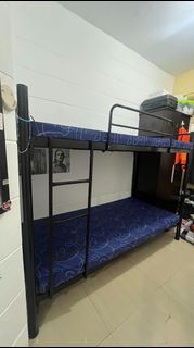 Used Bunk Bed (Double Deck Frame) with Uratex Foam (Negotiable)