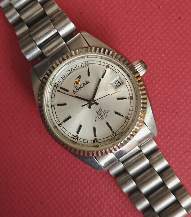 Vintage Enicar Rare Day Date President Men s Automatic Swiss Watch Luxury Watches on Carousell