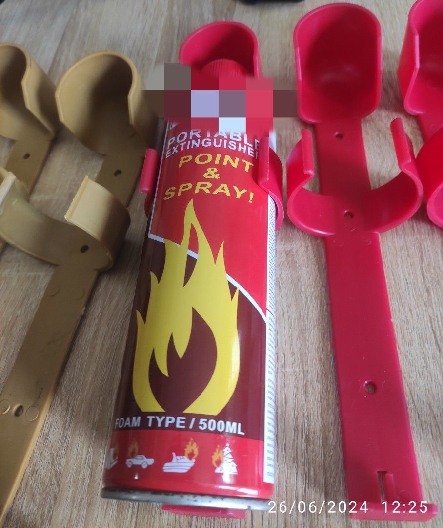 Wall bracket for 500ml portable fire extinguisher (Category: Other Security Devices) located in Quezon City. Submitted by crci12 (Listing ID 1310865509, Image 2). Description: Wall bracket for 500ml portable fire extinguisher New 7 pcs available (4 yellow, 3 red) Actual pictures posted P20 each Take all 7pcs for only P100 Meet ups: *Simplicity mini stop commonwealth ave., balara, qc. *Kindly send us a message for a schedule of meet up. *Deliverie