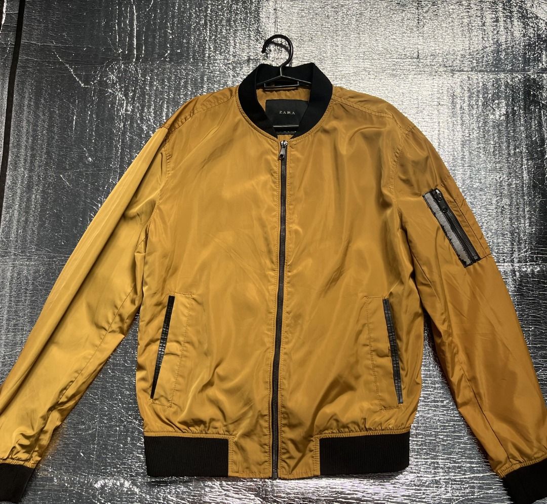 Yellow bomber jacket zara cheap