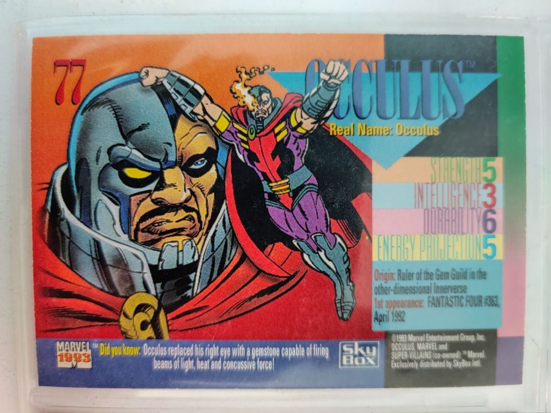 1993 SkyBox Marvel Universe Series 4 Occulus, Hobbies & Toys ...