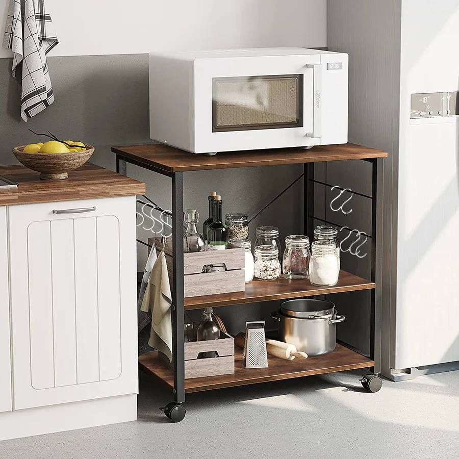 3 tier kitchen bakers rack top