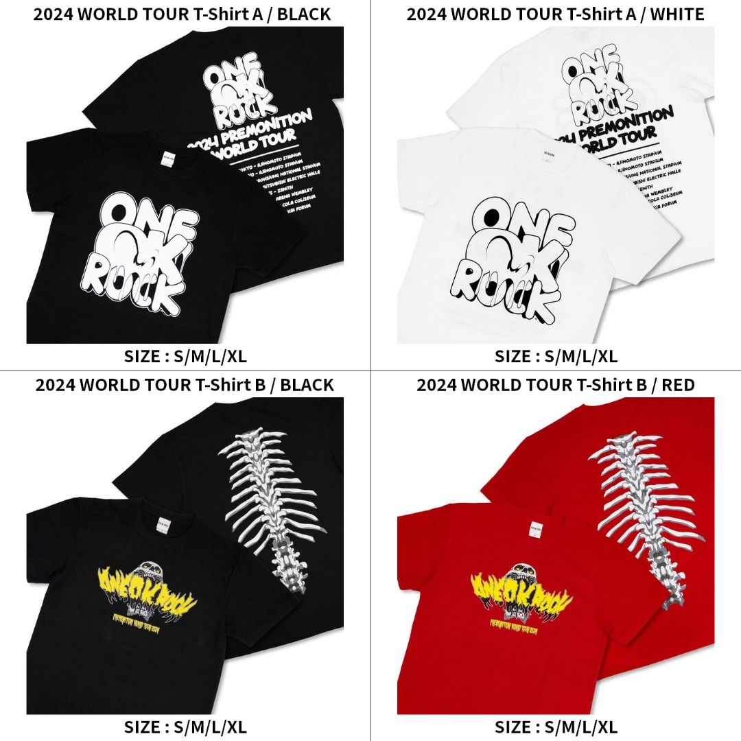 ONE OK ROCK PREMONITION TOUR 2024Tシャツ XL One Ok Rock Premonition World Tour 2024 T-Shirts, hoodie