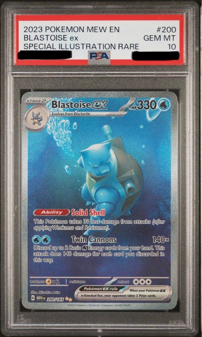 Pokemon Card PSA 10 Blastoise EX SIR Special Illustration Rare 200/165 Scarlet & Violet 151