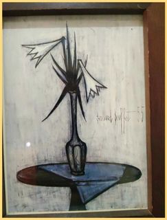 Authentic "Bernard Buffet" 1955 Very Rare Oil|Charcoal Painting🎨💐🖌️
