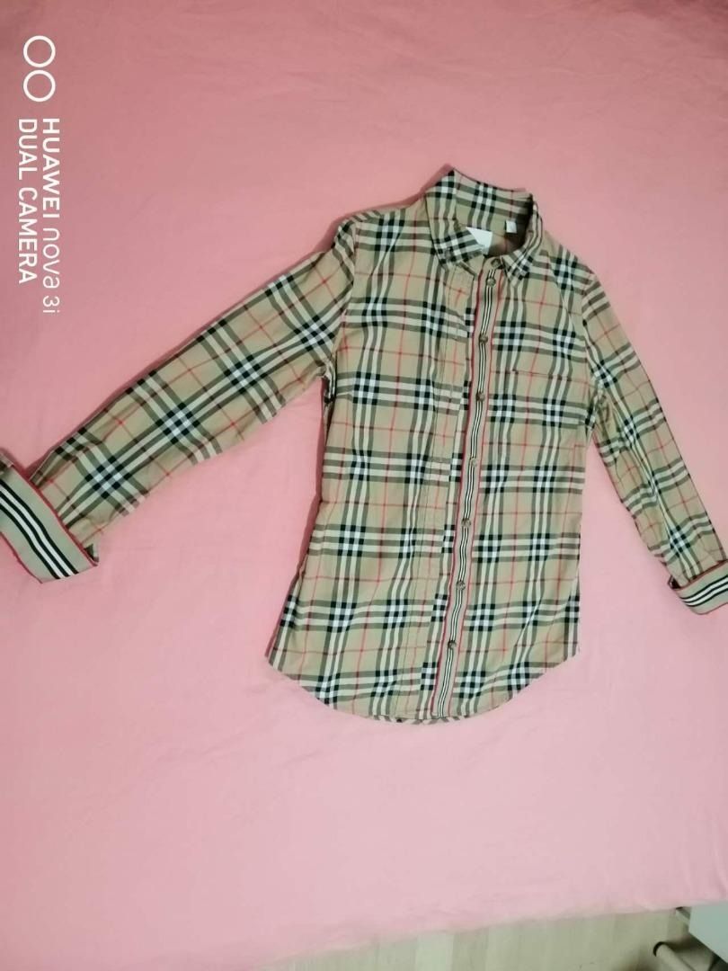 Authentic Burberry Checkered Shirt Women s Fashion Tops Shirts on Carousell