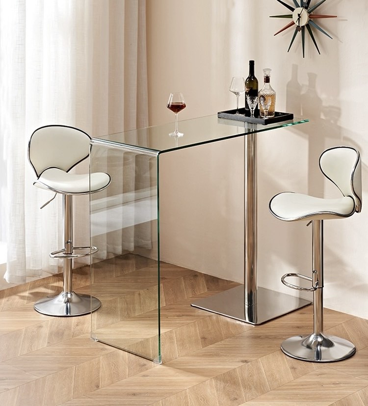 Glass bar stool table outlet