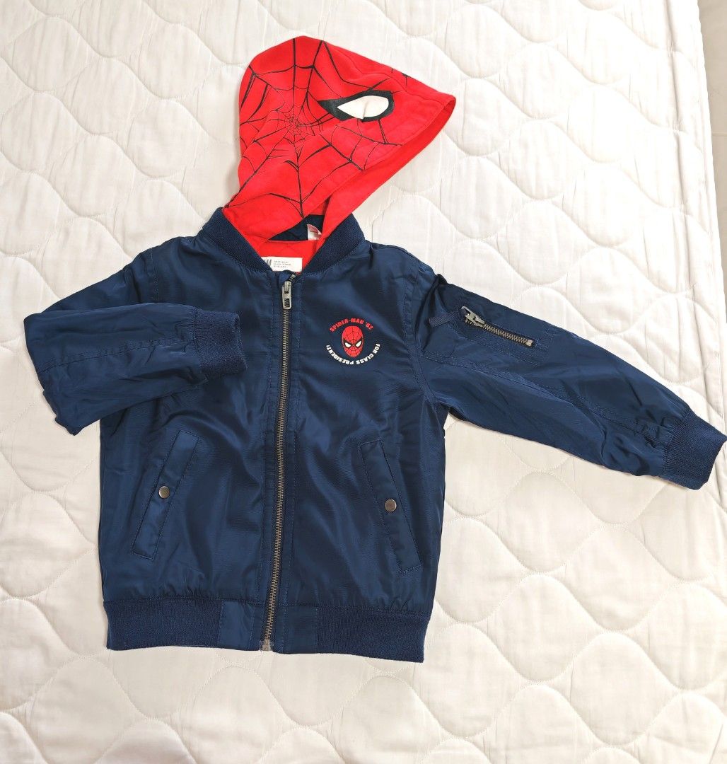 Boys DC Hero Spider Man winter Jacket H&M size 110 4-6yrs old cold
