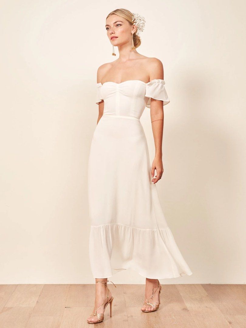 Brand New Reformation Butterfly Dress in Ivory Women s Fashion Dresses Sets Dresses on Carousell